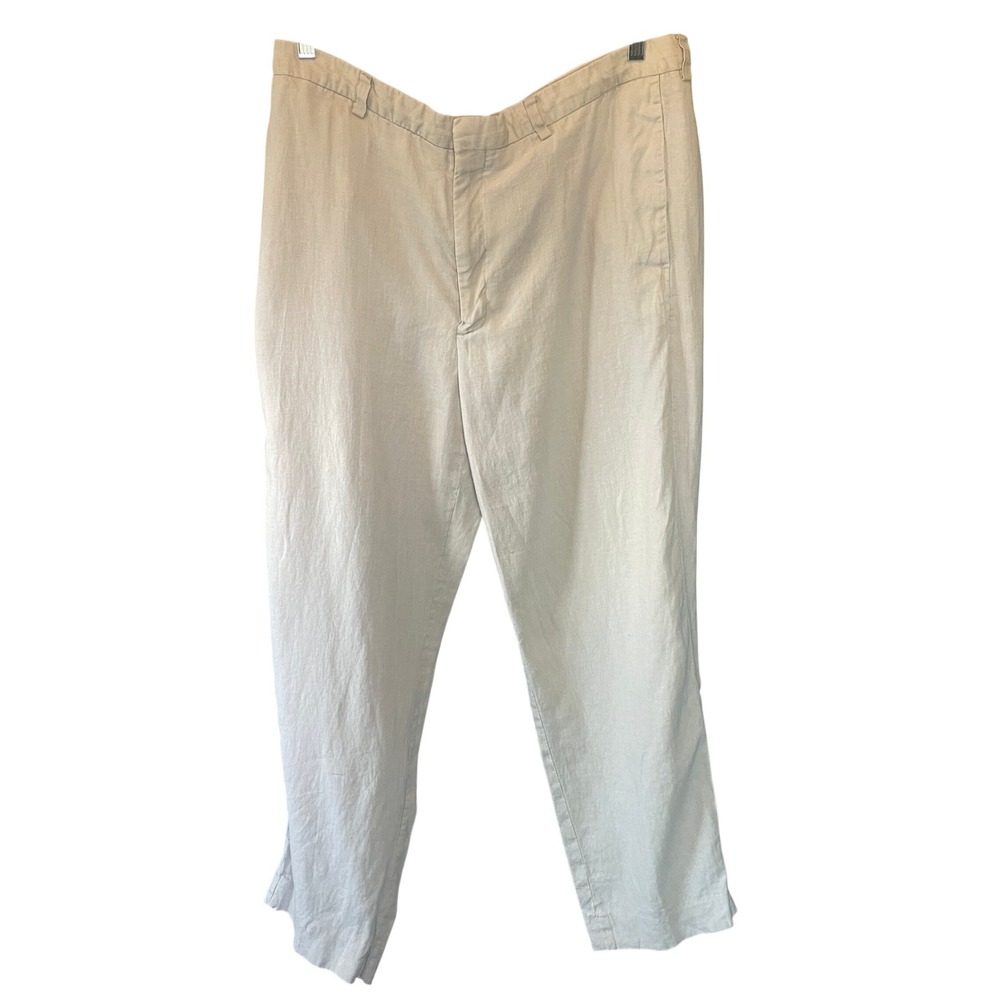 Banana Republic Mens Gavin 100% Linen Straight Leg Pants 38/32 Wedding Coastal